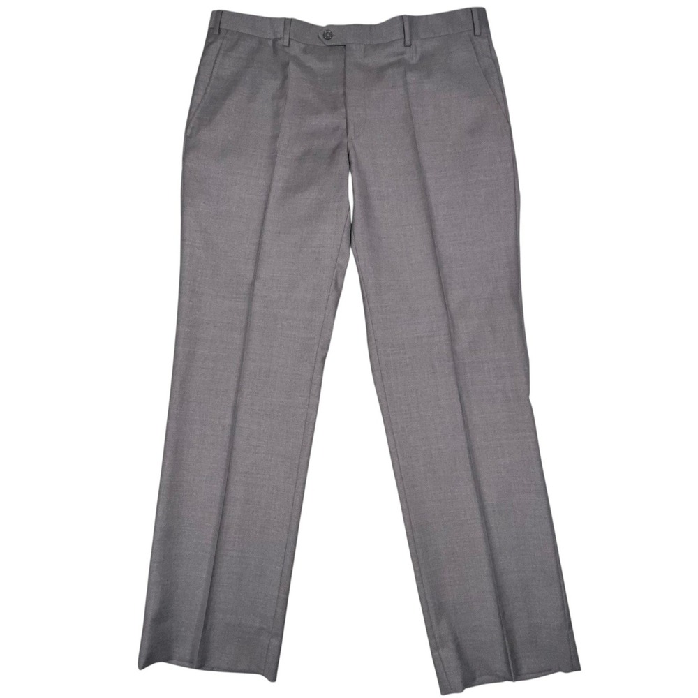 Santorelli Romeo Dress Trousers Pants Mens 40x33 Gray Wool Flat Front Italy
